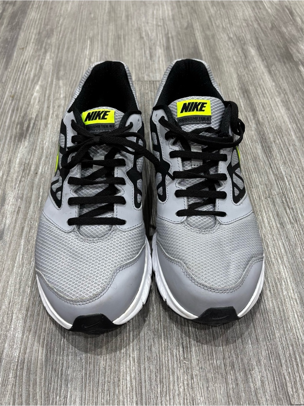 Nike Downshifter 6 Running Shoes Gray Black Green Men’s 684652-018 Size 10